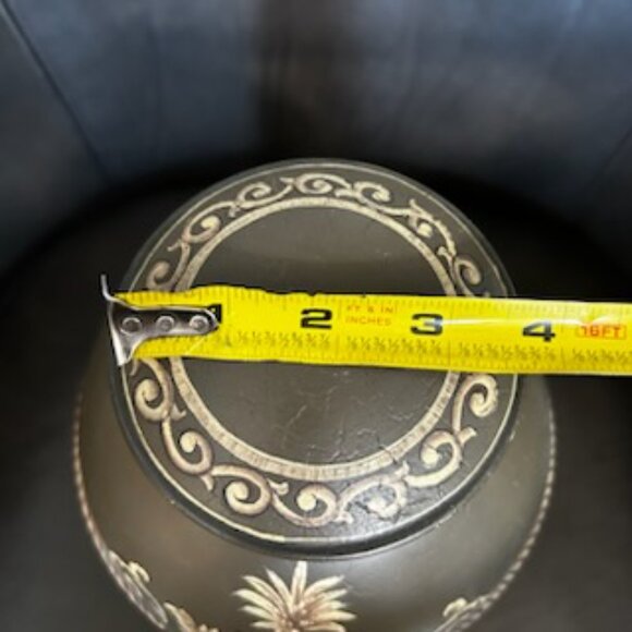 Antique Large Toleware Chinoiserie Tea Caddy Canton n°3 Iron Tea Box - Picture 14 of 16